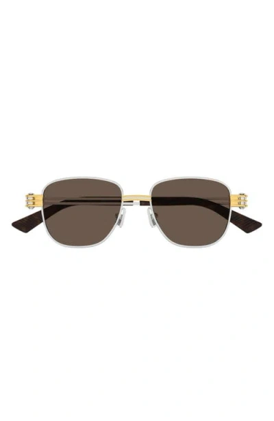 Bottega Veneta 51mm Square Sunglasses In Silver