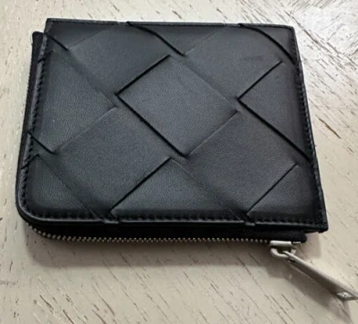 Pre-owned Bottega Veneta $520  Mens Zip Wallet Black 580283 Italy