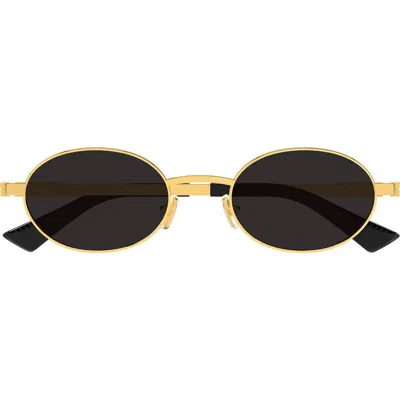 Bottega Veneta Eyewear Oval Frame Sunglasses In Gold