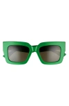 Bottega Veneta 52mm Rectangular Sunglasses In Green