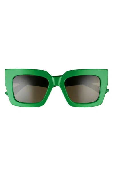 Bottega Veneta 52mm Rectangular Sunglasses In Green