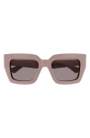 Bottega Veneta 52mm Rectangular Sunglasses In Pink