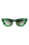 Bottega Veneta 53mm Cat Eye Sunglasses In Green