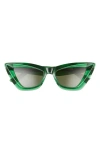Bottega Veneta Eyewear Angle Cat Eye Frame Sunglasses In Green