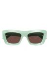 Bottega Veneta 53mm Rectangular Sunglasses In Green