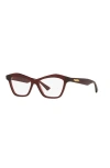 Bottega Veneta 54mm Cat Eye Optical Glasses In Brown