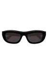 Bottega Veneta Ribbon Plastic Cat-eye Sunglasses In Black