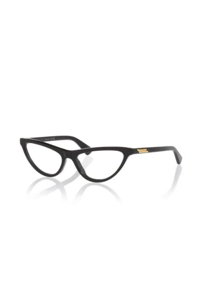 Bottega Veneta 55mm Cat Eye Optical Glasses In Black
