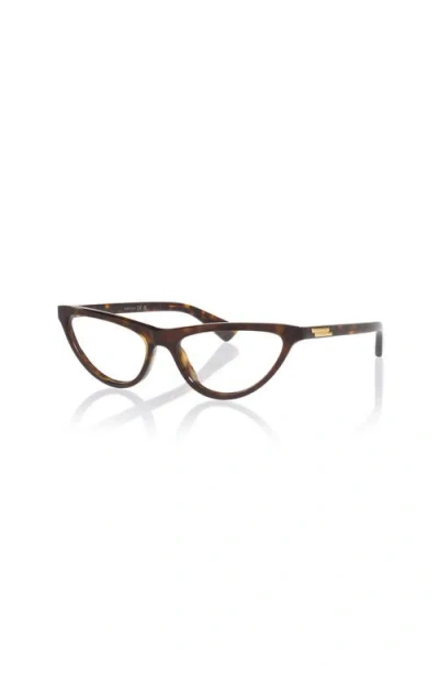 Bottega Veneta 55mm Cat Eye Optical Glasses In Brown