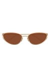 Bottega Veneta 57mm Cat Eye Sunglasses In Gold