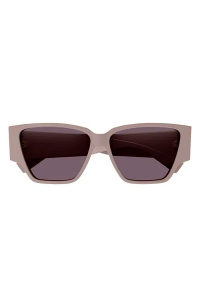 Bottega Veneta 57mm Square Sunglasses In Pink