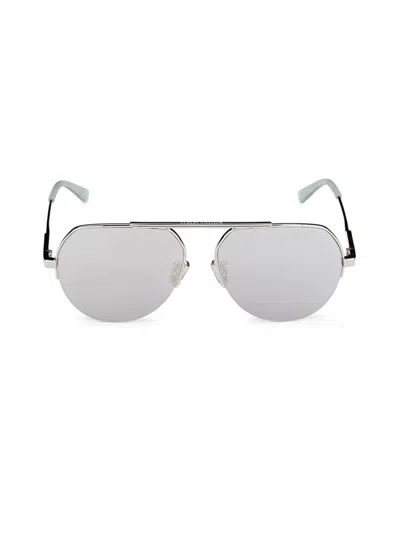 Bottega Veneta 58mm Aviator Sunglasses In White