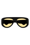 Bottega Veneta Pilot Frame Sunglasses In Black