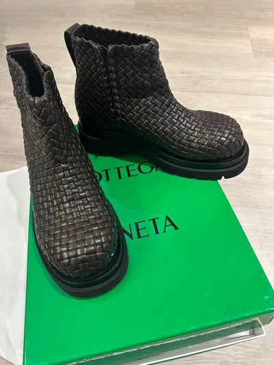 Pre-owned Bottega Veneta $5k  Lug Ankle Boot In Brown