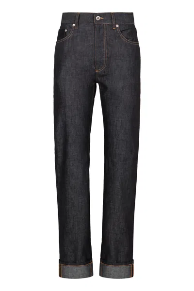 Bottega Veneta 5-pocket Straight-leg Cotton Jeans In Black