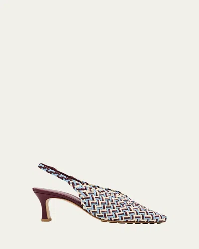 Bottega Veneta 60mm Sofia Intrecciato Leather Slingback Pumps In Multi