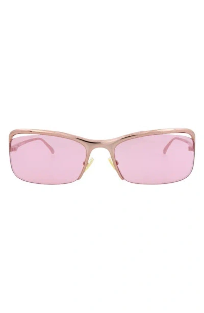 Bottega Veneta 63mm Rectangle Sunglasses In Pink