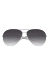 Bottega Veneta Bv1305s Linea Unapologetic 008 Silver Grey Sunglasses In Silver