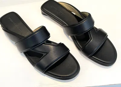 Pre-owned Bottega Veneta 651374 Women's Black Calf Leather Sandals Shoes Black, All Sizes