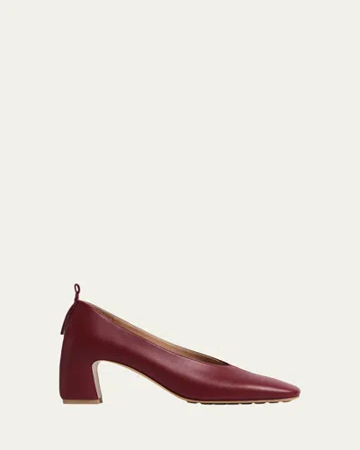 Bottega Veneta 65mm Plonge Calf Leather Pumps In Burgundy