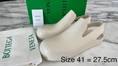 Pre-owned Bottega Veneta 661269 Womens/unisex Molded Matt Rubber Sandals, 41, White