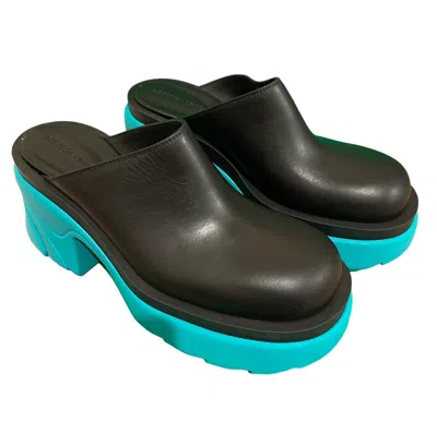 Pre-owned Bottega Veneta 668525 Women's Leather Heel Pump Sandals, Multiple Sizes In Black