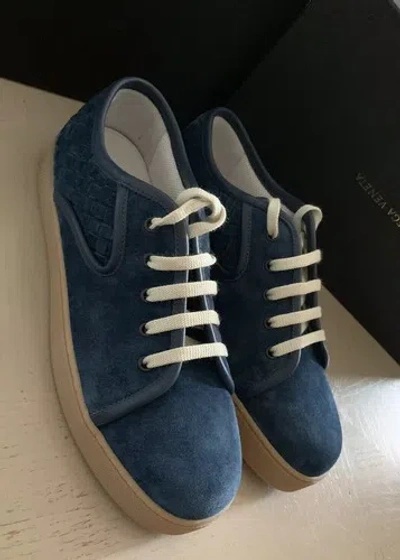 Pre-owned Bottega Veneta $720  Men Suede Sneakers Shoes Blue 8.5 Us ( 41.5 Eu ) Italy