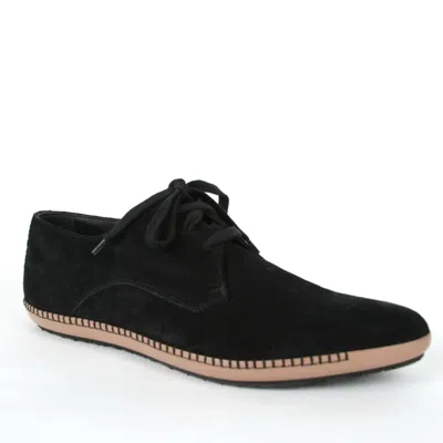 Pre-owned Bottega Veneta $750  Men's Black Suede Pointed Toe Lace-up Dress Shoe 512171 1000