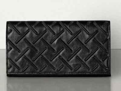 Pre-owned Bottega Veneta $760  Nappa19 Leather Card Holder Wallet Black 591365 Italy