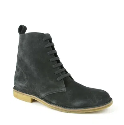 Pre-owned Bottega Veneta $820  Men's Dark Gray Suede Side Zipper Lace Up Boot 427383 2015
