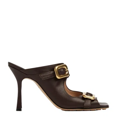 BOTTEGA VENETA BOTTEGA VENETA STRAPPED BUCKLE HEEL SANDALS