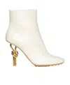 Bottega Veneta 90mm Sculpted Heel Ankle Boots In White