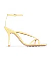 Bottega Veneta 90mm Square-toe Leather Sandals In Yellow