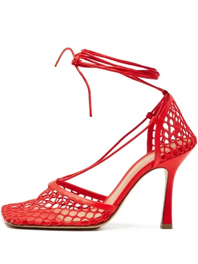 Pre-owned Bottega Veneta 95mm Netted Lace-up Pumps
