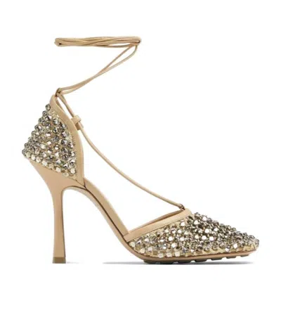 Bottega Veneta 9mm Stretch Crystal-detailing Pumps In Nude