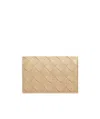 Bottega Veneta Small Bi-fold Zip Wallet In Intrecciato Leather In Nude