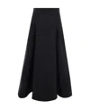 Bottega Veneta Fitted-waist Flared Midi Skirt In Black