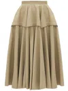 Bottega Veneta Layered Pleated Cotton-poplin Midi Skirt