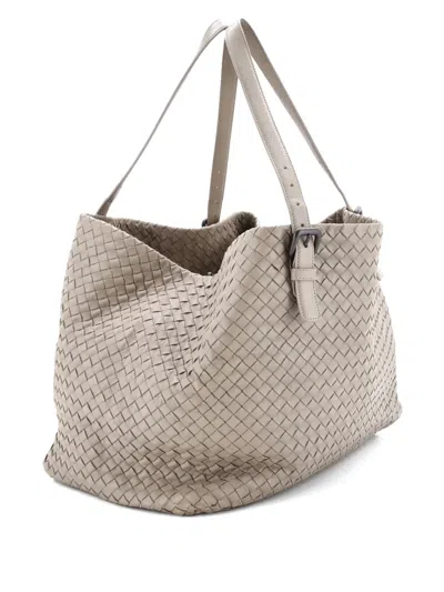 Pre-owned Bottega Veneta A-shape Intrecciato Nappa Large Tote Bag In Neutral