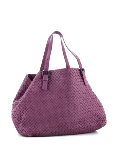 Pre-owned Bottega Veneta A-shape Intrecciato Nappa Large Tote Bag In Purple