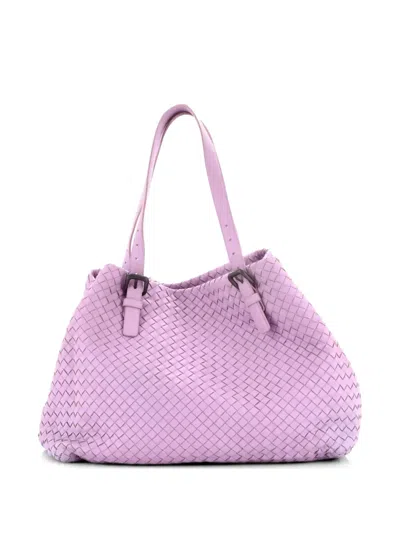 Pre-owned Bottega Veneta A-shape Intrecciato Nappa Large Tote Bag In Purple