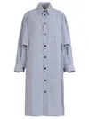 Bottega Veneta Striped Cotton Dress With Long Cuffed Sleeves