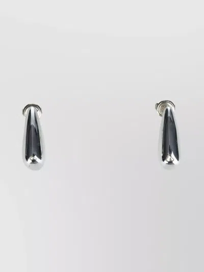 Bottega Veneta Abstract Shaped Polished Finish Earrings In Metallic