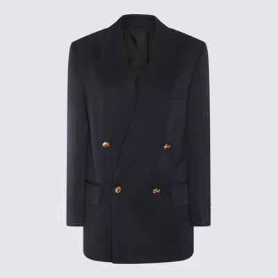 Bottega Veneta Womens Black Knot Peak-lapels Wool Blazer In Multicolor