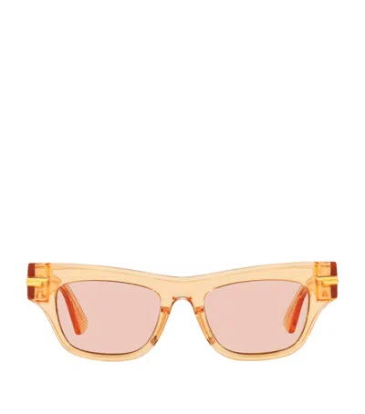 Bottega Veneta Womens Orange 6j000306 Bv1122s Rectangular-frame Acetate Sunglasses
