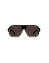 Bottega Veneta Acetate Aviator Sunglasses In Black