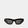 Bottega Veneta Acetate Black Sunglasses In Black
