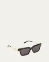 Bottega Veneta Acetate Cat-eye Sunglasses In Transparent Light Yellow