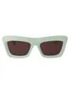 Bottega Veneta 53mm Rectangular Sunglasses In Green
