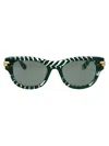 Bottega Veneta Acetate Green Sunglasses In Green